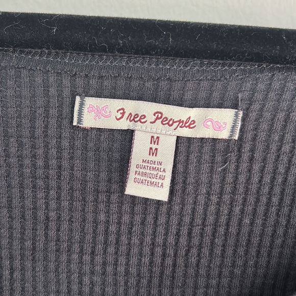 NWT Free People Santa Clara Long Sleeve Thermal Black Medium - Picture 4 of 10